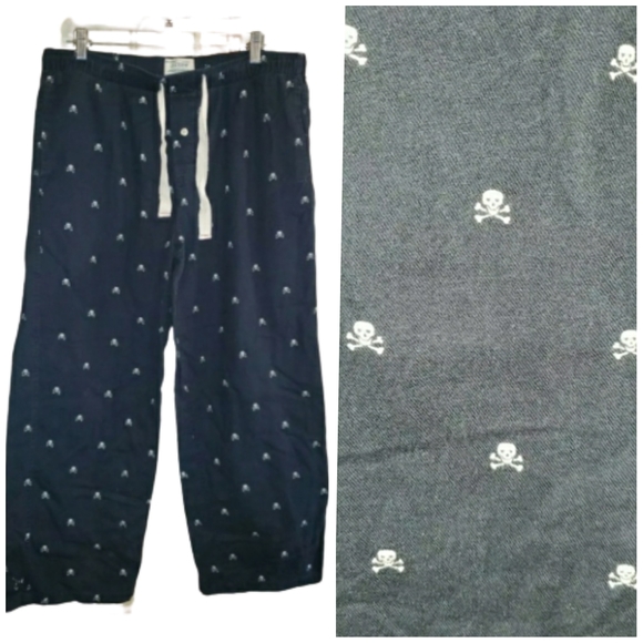 J. Crew Other - Jcrew Mens Skull & Crossbones Pajama Pants Black L